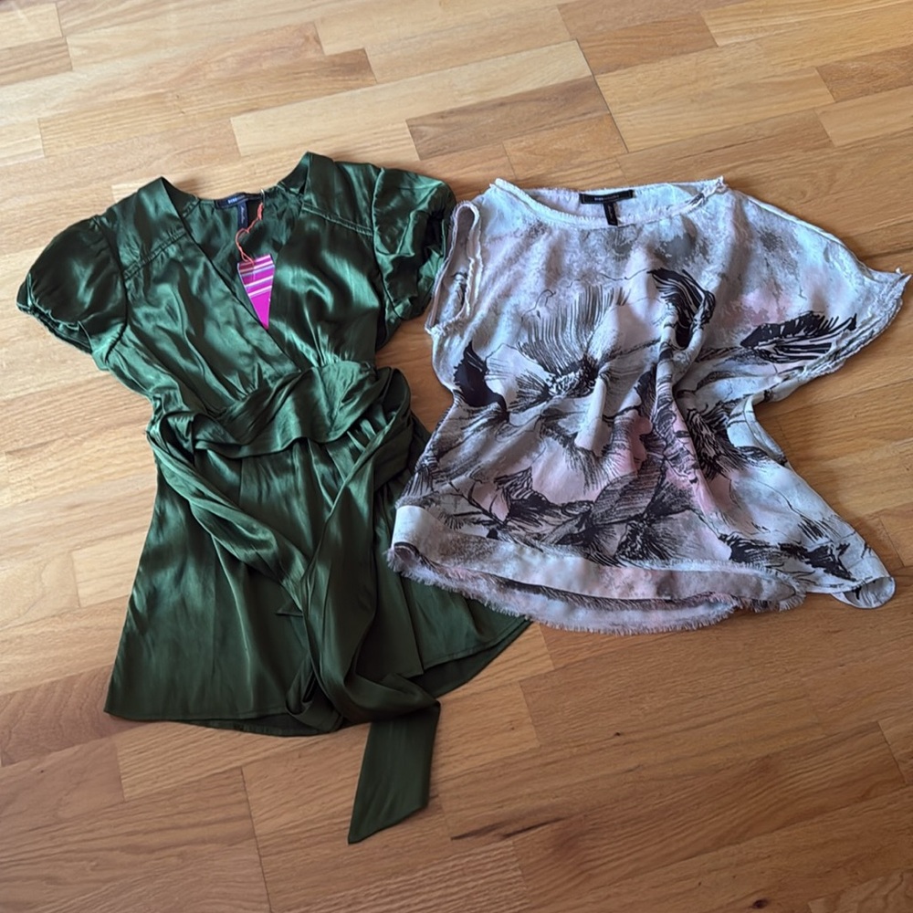 BCBGMaxAzria Forest Green Silk Blouse📍FIRM📍 - Picture 12 of 16